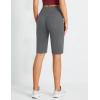 imagebaleaf Womens 12quot Bermuda Shorts Long Shorts Knee Length Running Walking Workout Athletic Stretch PocketsGray