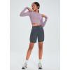 imagebaleaf Womens 7quot Athletic Long Running Shorts Workout Gym Quick Dry Hiking Shorts High Waisted Zipper PocketDark Gray
