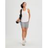 imagebaleaf Womens 7quot Athletic Shorts Quick Dry Running Workout Lightweight High Waisted Long Shorts with PocketsGray