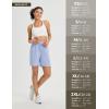 imagebaleaf Womens 7quot Athletic Shorts Quick Dry Running Workout Lightweight High Waisted Long Shorts with PocketsLight Blue