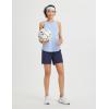 imagebaleaf Womens 7quot Athletic Shorts Quick Dry Running Workout Lightweight High Waisted Long Shorts with PocketsNavy Blue