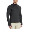 imagebaleaf Mens Long Sleeve Running Shirts Fleece Pullover Quarter Zip Pockets Cold Weather Winter GearBlack