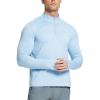 imagebaleaf Mens Long Sleeve Running Shirts Fleece Pullover Quarter Zip Pockets Cold Weather Winter GearBlue