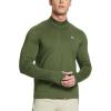 imagebaleaf Mens Long Sleeve Running Shirts Fleece Pullover Quarter Zip Pockets Cold Weather Winter GearGreen