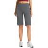 imagebaleaf Womens 12quot Bermuda Shorts Long Shorts Knee Length Running Walking Workout Athletic Stretch PocketsGray