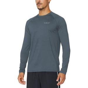 imagebaleaf Mens Long Sleeve Running Shirts Quick Dry Workout Shirts Athletic TShirts Lightweight Soft Fishing Tee TopsA007 Slate Grey