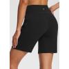 imageBALEAF Womens 7quot Bermuda Shorts High Waisted Athletic Running Pull On Shorts with Pockets for Causal SummerBlack