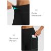 imageBALEAF Womens 7quot Bermuda Shorts High Waisted Athletic Running Pull On Shorts with Pockets for Causal SummerBlack