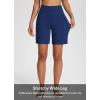 imageBALEAF Womens 7quot Bermuda Shorts High Waisted Athletic Running Pull On Shorts with Pockets for Causal SummerDark Blue