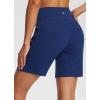 imageBALEAF Womens 7quot Bermuda Shorts High Waisted Athletic Running Pull On Shorts with Pockets for Causal SummerDark Blue