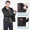 imagebaleaf Mens Running Jacket Lightweight Thumble Hole Warm Up Puffer Jacket Hybrid Thermal Coat Insulated Hiking GolfBlack