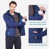 imagebaleaf Mens Running Jacket Lightweight Thumble Hole Warm Up Puffer Jacket Hybrid Thermal Coat Insulated Hiking GolfBlue