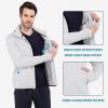 imagebaleaf Mens Running Jacket Lightweight Thumble Hole Warm Up Puffer Jacket Hybrid Thermal Coat Insulated Hiking GolfGlacier Gray