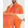 imagebaleaf Mens Running Jacket Lightweight Thumble Hole Warm Up Puffer Jacket Hybrid Thermal Coat Insulated Hiking GolfMetric Orange