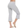 imagebaleaf Women Flare Capri Leggings with Pockets Yoga Pants Bootcut Casual Cotton Work Summer LoungeLight Grey
