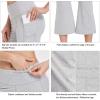 imagebaleaf Women Flare Capri Leggings with Pockets Yoga Pants Bootcut Casual Cotton Work Summer LoungeLight Grey