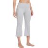 imagebaleaf Women Flare Capri Leggings with Pockets Yoga Pants Bootcut Casual Cotton Work Summer LoungeLight Grey