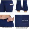 imagebaleaf Women Flare Capri Leggings with Pockets Yoga Pants Bootcut Casual Cotton Work Summer LoungeNavy