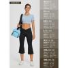 imagebaleaf Women Flare Capri Leggings with Pockets Yoga Pants Bootcut Casual Cotton Work Summer LoungeV Waistblack
