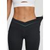 imagebaleaf Women Flare Capri Leggings with Pockets Yoga Pants Bootcut Casual Cotton Work Summer LoungeV Waistblack