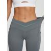 imagebaleaf Women Flare Capri Leggings with Pockets Yoga Pants Bootcut Casual Cotton Work Summer LoungeV Waistdark Grey