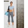 imagebaleaf Women Flare Capri Leggings with Pockets Yoga Pants Bootcut Casual Cotton Work Summer LoungeV Waistdark Grey