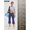 imagebaleaf Women Flare Capri Leggings with Pockets Yoga Pants Bootcut Casual Cotton Work Summer LoungeV Waistnavy