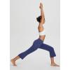 imagebaleaf Women Flare Capri Leggings with Pockets Yoga Pants Bootcut Casual Cotton Work Summer LoungeV Waistnavy