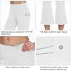 imagebaleaf Women Flare Capri Leggings with Pockets Yoga Pants Bootcut Casual Cotton Work Summer LoungeWhite