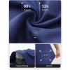 imagebaleaf Womens 7 Inch Bermuda Long Shorts with Zipper Pockets High Waisted Athletic Shorts Walking Dressy Casual LooseBlue
