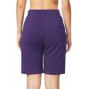 imagebaleaf Womens Cotton Bermuda Long Shorts 10quot Knee Length Loose Drawstring Waist Sweat Shorts with Pockets Casual SummerPurple Heather10 Inseam