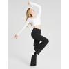 imagebaleaf Womens Cotton Flare Yoga Pants High Waisted Bootcut Bell Bottom Leggings Dressy Work Office TrousersBlack