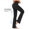 imagebaleaf Womens Cotton Flare Yoga Pants High Waisted Bootcut Bell Bottom Leggings Dressy Work Office TrousersBlack