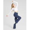 imagebaleaf Womens Cotton Flare Yoga Pants High Waisted Bootcut Bell Bottom Leggings Dressy Work Office TrousersNavy