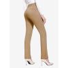 imagebaleaf Womens Dress Pants 29quot31quot Yoga Work Pants Straight LegBootcut Pull On Slacks Business Casual Office PocketsCoco Creme