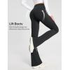 imagebaleaf Womens Flare Leggings with Zipper Pockets Crossover High Waist Bootcut Yoga Pants Tummy Control Bell Bottom LeggingsBlack