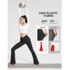 imagebaleaf Womens Flare Leggings with Zipper Pockets Crossover High Waist Bootcut Yoga Pants Tummy Control Bell Bottom LeggingsBlack