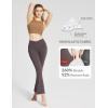 imagebaleaf Womens Flare Leggings with Zipper Pockets Crossover High Waist Bootcut Yoga Pants Tummy Control Bell Bottom LeggingsBrown