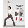 imagebaleaf Womens Flare Leggings with Zipper Pockets Crossover High Waist Bootcut Yoga Pants Tummy Control Bell Bottom LeggingsBrown