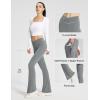 imagebaleaf Womens Flare Leggings with Zipper Pockets Crossover High Waist Bootcut Yoga Pants Tummy Control Bell Bottom LeggingsDark Grey