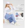 imagebaleaf Womens Flare Leggings with Zipper Pockets Crossover High Waist Bootcut Yoga Pants Tummy Control Bell Bottom LeggingsLight Blue