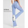 imagebaleaf Womens Flare Leggings with Zipper Pockets Crossover High Waist Bootcut Yoga Pants Tummy Control Bell Bottom LeggingsLight Blue