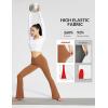 imagebaleaf Womens Flare Leggings with Zipper Pockets Crossover High Waist Bootcut Yoga Pants Tummy Control Bell Bottom LeggingsLight Brown