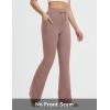 imagebaleaf Womens Flare Leggings with Zipper Pockets Drawstring Flared Yoga Pants Bell Bottom Leggings Tummy ControlBeaver Brown