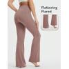 imagebaleaf Womens Flare Leggings with Zipper Pockets Drawstring Flared Yoga Pants Bell Bottom Leggings Tummy ControlBeaver Brown