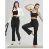 imagebaleaf Womens Flare Leggings with Zipper Pockets Drawstring Flared Yoga Pants Bell Bottom Leggings Tummy ControlBlack
