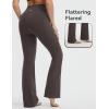 imagebaleaf Womens Flare Leggings with Zipper Pockets Drawstring Flared Yoga Pants Bell Bottom Leggings Tummy ControlSeal Brown