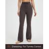 imagebaleaf Womens Flare Leggings with Zipper Pockets Drawstring Flared Yoga Pants Bell Bottom Leggings Tummy ControlSeal Brown