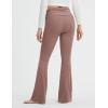 imagebaleaf Womens Flare Yoga Pants Fold Over Flared Leggings with Pockets Tummy Control Bootcut PantsBeaver Brown