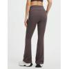 imagebaleaf Womens Flare Yoga Pants Fold Over Flared Leggings with Pockets Tummy Control Bootcut PantsSeal Brown